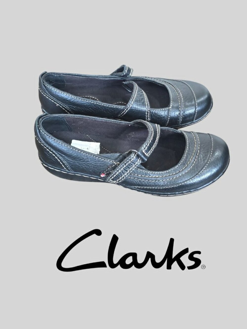 Clarks bendables Ashland Avenue Leather Black Mary Jane Shoes Womens 5.5